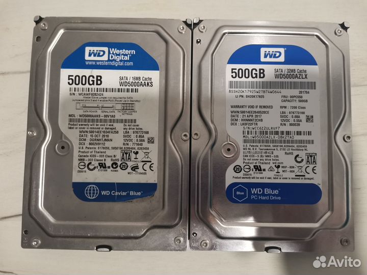 Жёсткие диски 500гб не рабочие