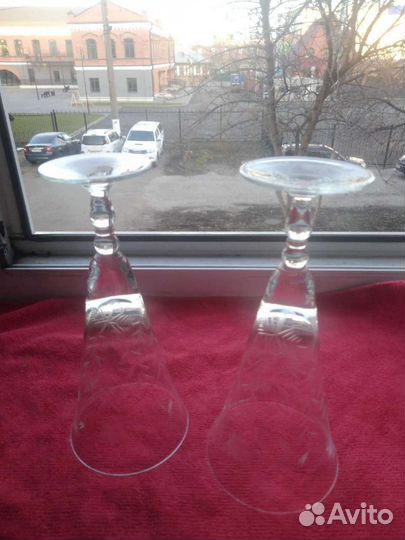 Фужеры хрустальные с гравировкой СССР