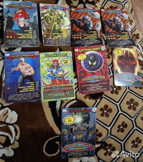 Карточки человек паук 9 штук