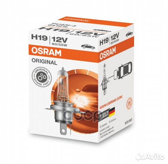 Лампа H19 12V 60/55W PU43T-3 original line каче