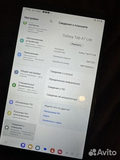 Планшет samsung galaxy tab A7 Lite 32GB/3GB Gray