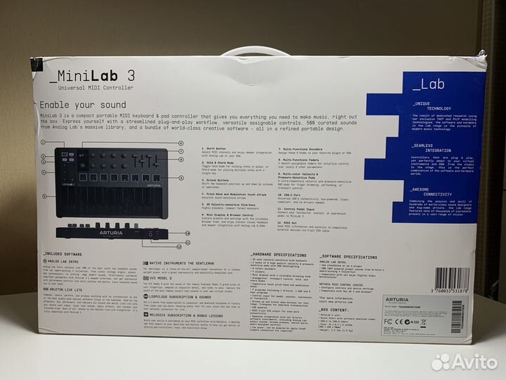 Midi клавиатура Arturia MiniLab 3 Deep Black