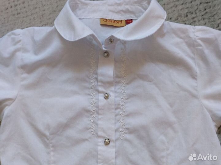 Блузка рубашка школьная белая 134 chessford новая