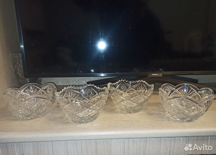 Хрусталь СССР. 4 вазочки конфетницы или салатника