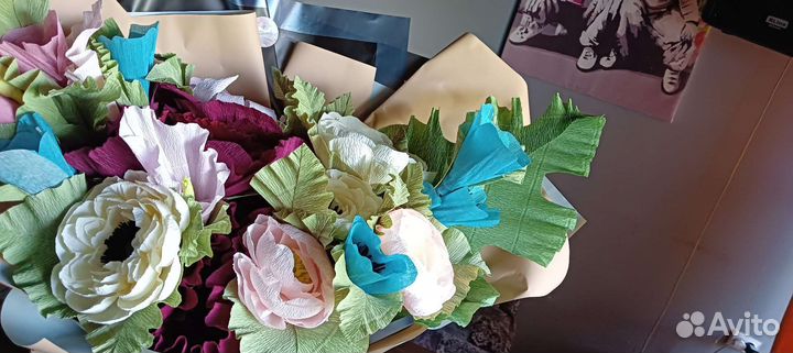 Букет цветов из гофро бумаги