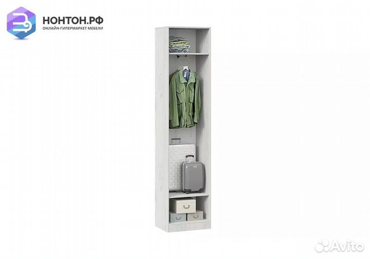 Пенал с зеркалом Агата дуб крафт белый