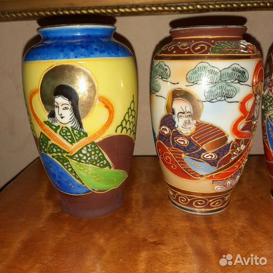 Японские вазочки три штуки роспись