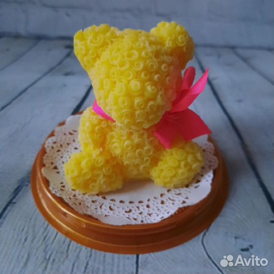 Мыло Мишка из роз в куполе