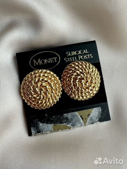 Винтажные серьги Monet (не ношенные)
