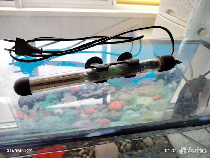 Аквариум панорама + декор + фильтр + нагреватель +