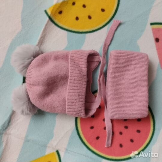 Комплект шапка и снуд на 2 года