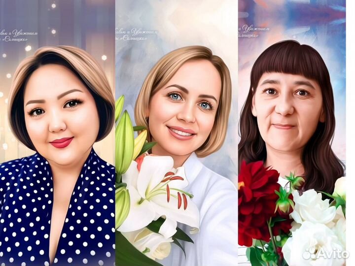 Картина печать на холсте портрет по фото на заказ