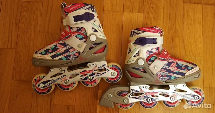 Роликовые коньки reaction Rainbow размер 26-31