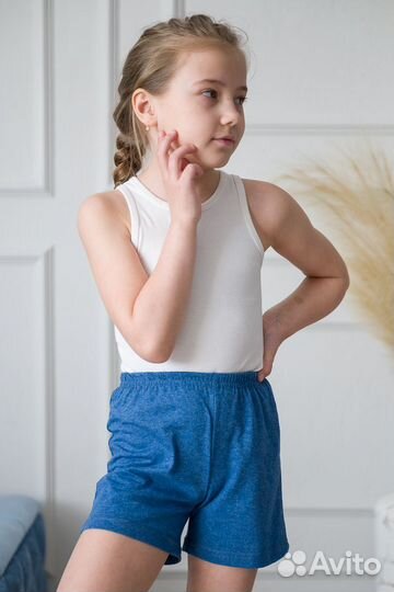 Шорты детские из кулирки синий