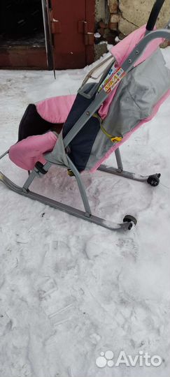 Детские санки с колесами nika