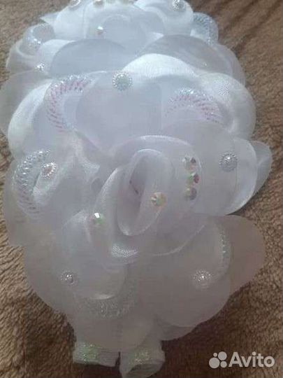 Банты для волос белые