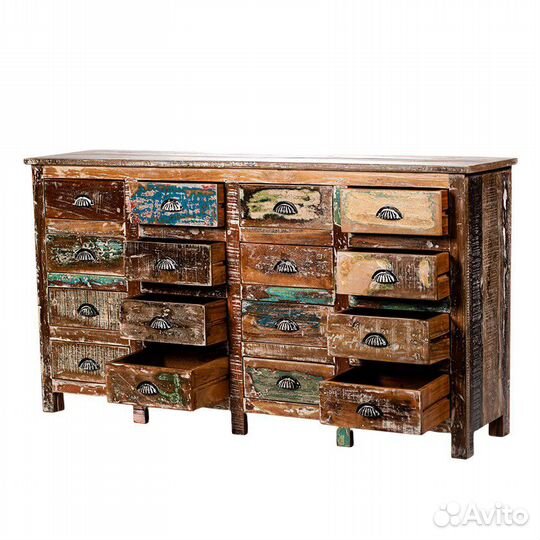 Комод деревянный в стиле лофт большой