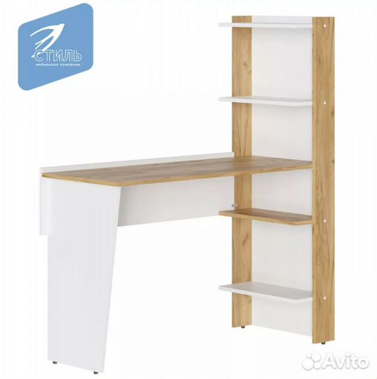 Techno Стол письменный Белый (Гладкий Дуб Крафт