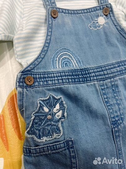 Комплект next 62-68,3-6 месяцев.Боди и комбинезон