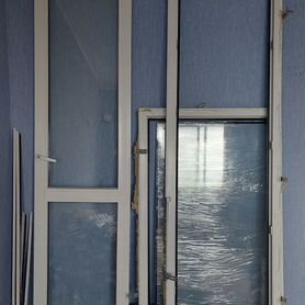 Балконный блок бу(окно+дверь)