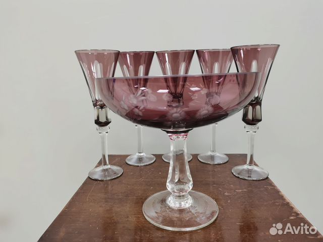 Сервиз бокалы конфетница ваза стекло СССР