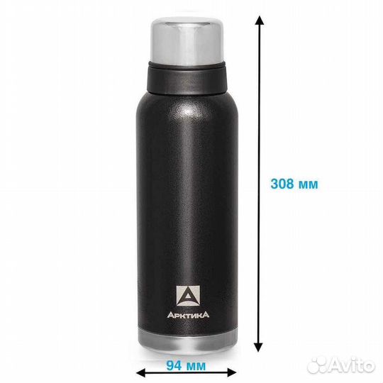 Термос с ситечком Арктика 106-1200С черный