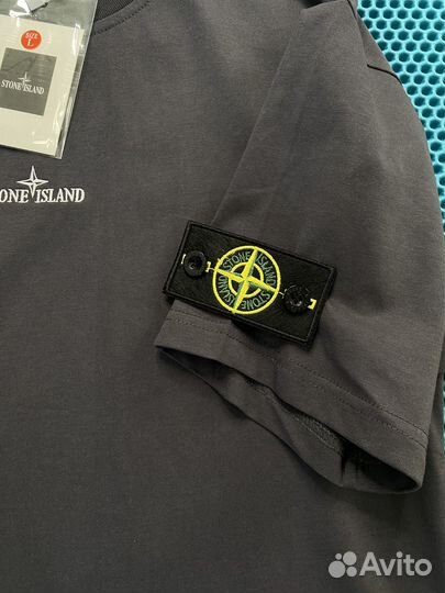 Stone Island футболка gray tight fit oversized