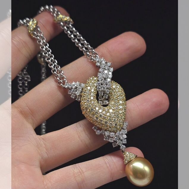 Колье gevorkyan 18K брилл. 6.5ct жемчуг