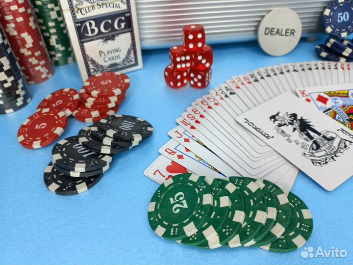 Покерный набор в кейсе на ключ 200фишек