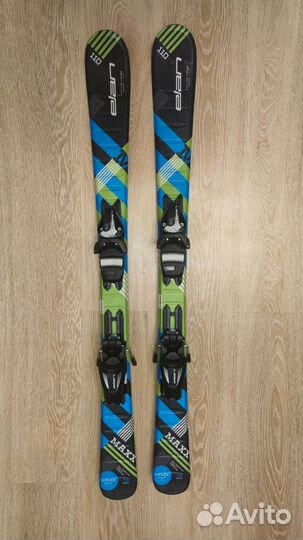 Горные лыжи детские 110 Elan, палки Kerma 90