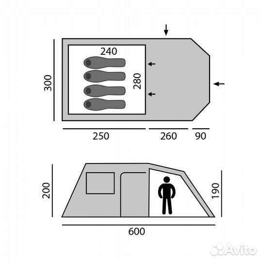 Палатка BigTeam 4 BTrace (Зеленый)