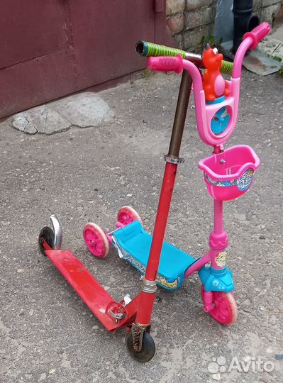 Самокат детский трехколесный и двухколёсный