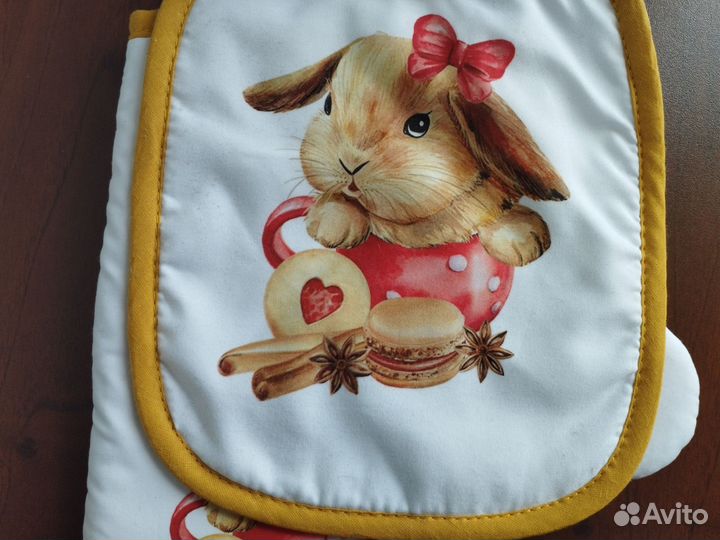 Набор для кухни, варежка, прихватка, Кролик