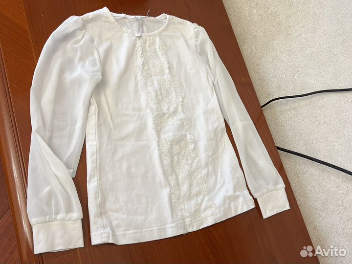 Блузка для девочки школьнаяч 128