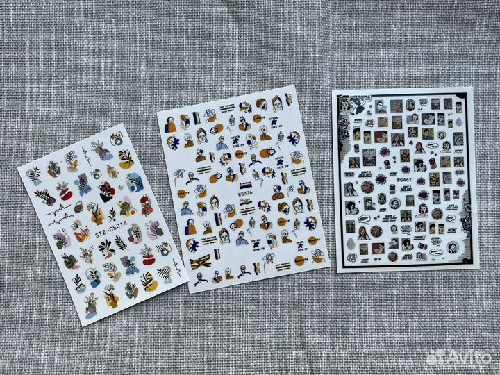 Слайдеры и наклейки для ногтей (новые) 47 листов