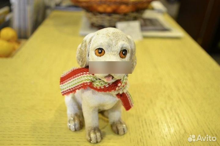 224814 Статуэтка Авторская работа Собака в шарфе