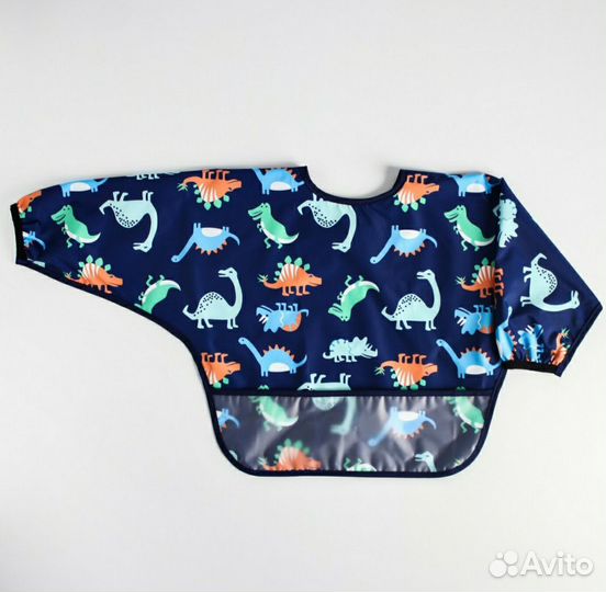 Непромоканмый детский нагрудник на липучке