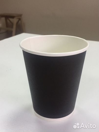 Стакан бумажный 250мл Д80 черный
