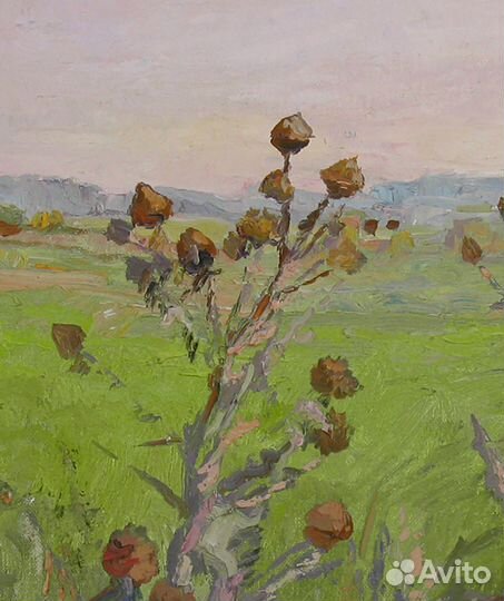 Картина маслом Пейзаж Весеннее Поле