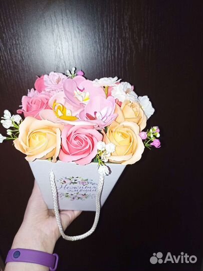 Букет из мыльных роз