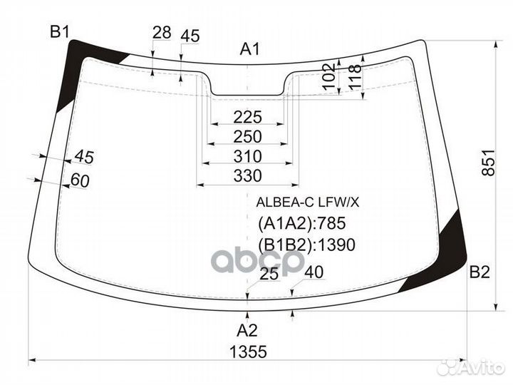 Стекло лобовое Fiat Albea 02-12 albea-C LFW/X XYG