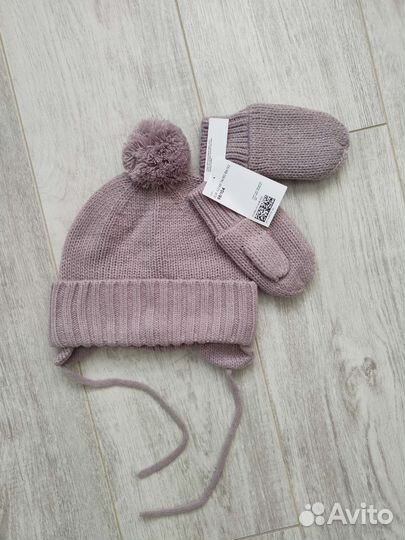 Комплект шапка и варежки hm