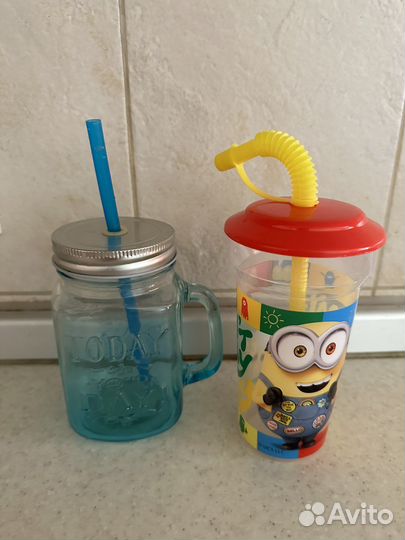 Кружки с трубочкой