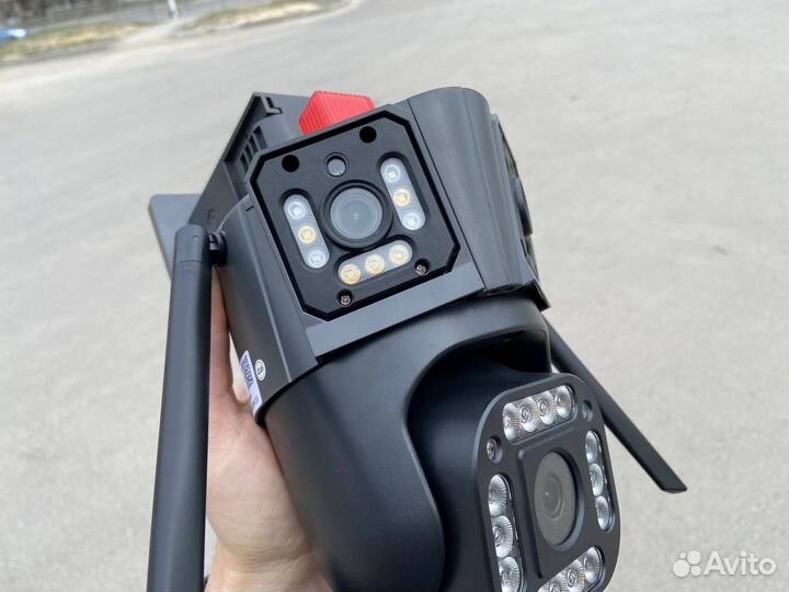 Уличная камера видеонаблюдения 4G 3 объектива