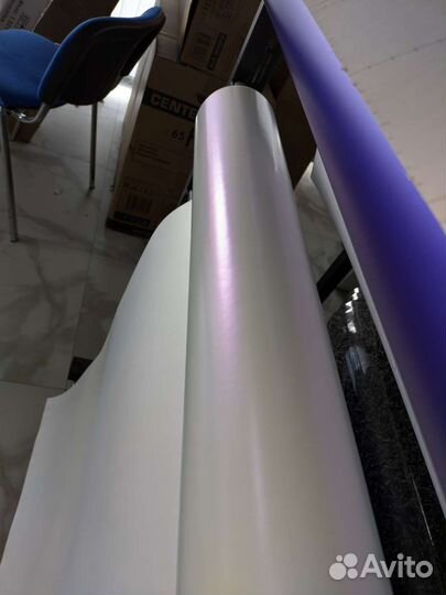 Пленка белая матовая перламутр фиолет