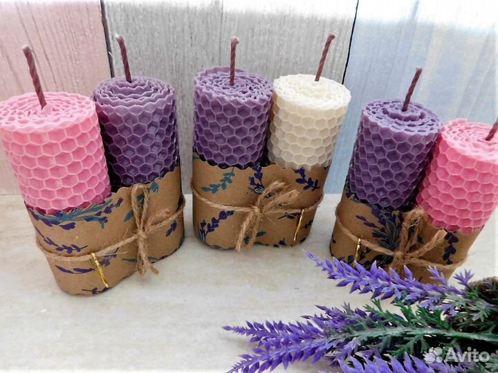 Свечи подарочные 2шт в наборе (натуральная вощина)