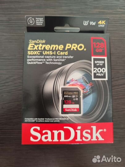 Карта памяти sdxc 128Gb Sandisk Extreme Pro флешка