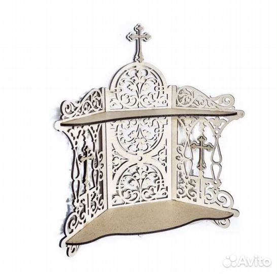 Угловая полка для икон 42 см