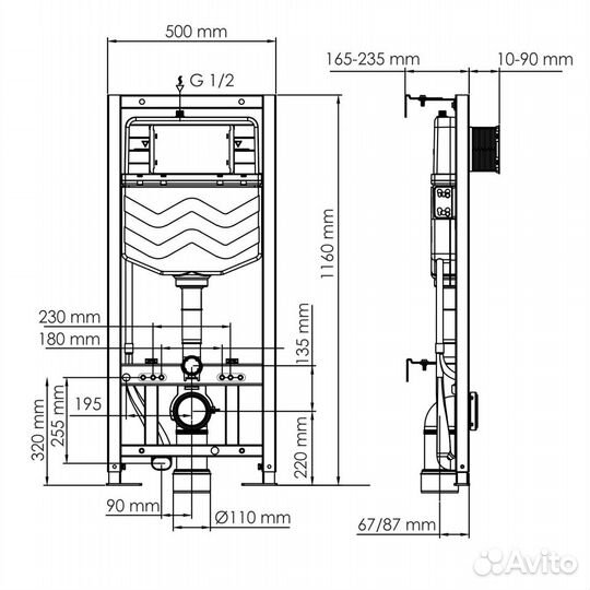 Инсталляция wasserkraft 10TLT.010.ME.ME.MG03