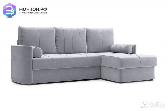 Диван угловой дельфин Колибри серый